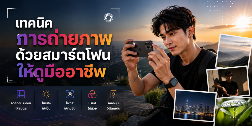 เทคนิคการถ่ายภาพด้วยสมาร์ตโฟนให้ดูมืออาชีพ