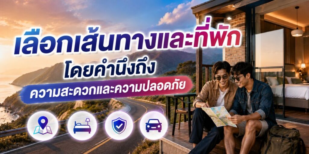 เลือกเส้นทางและที่พักโดยคำนึงถึงความสะดวกและความปลอดภัย